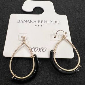 Banana Republic Black and Gold Hoop Earrings